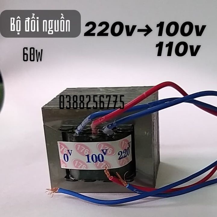 Bộ đổi nguồn 220v -110-100v.ruột đồng.công suất 60w