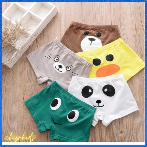 Combo 5 Quần Lót Bé Trai Boxer Cotton Cartoon Boy