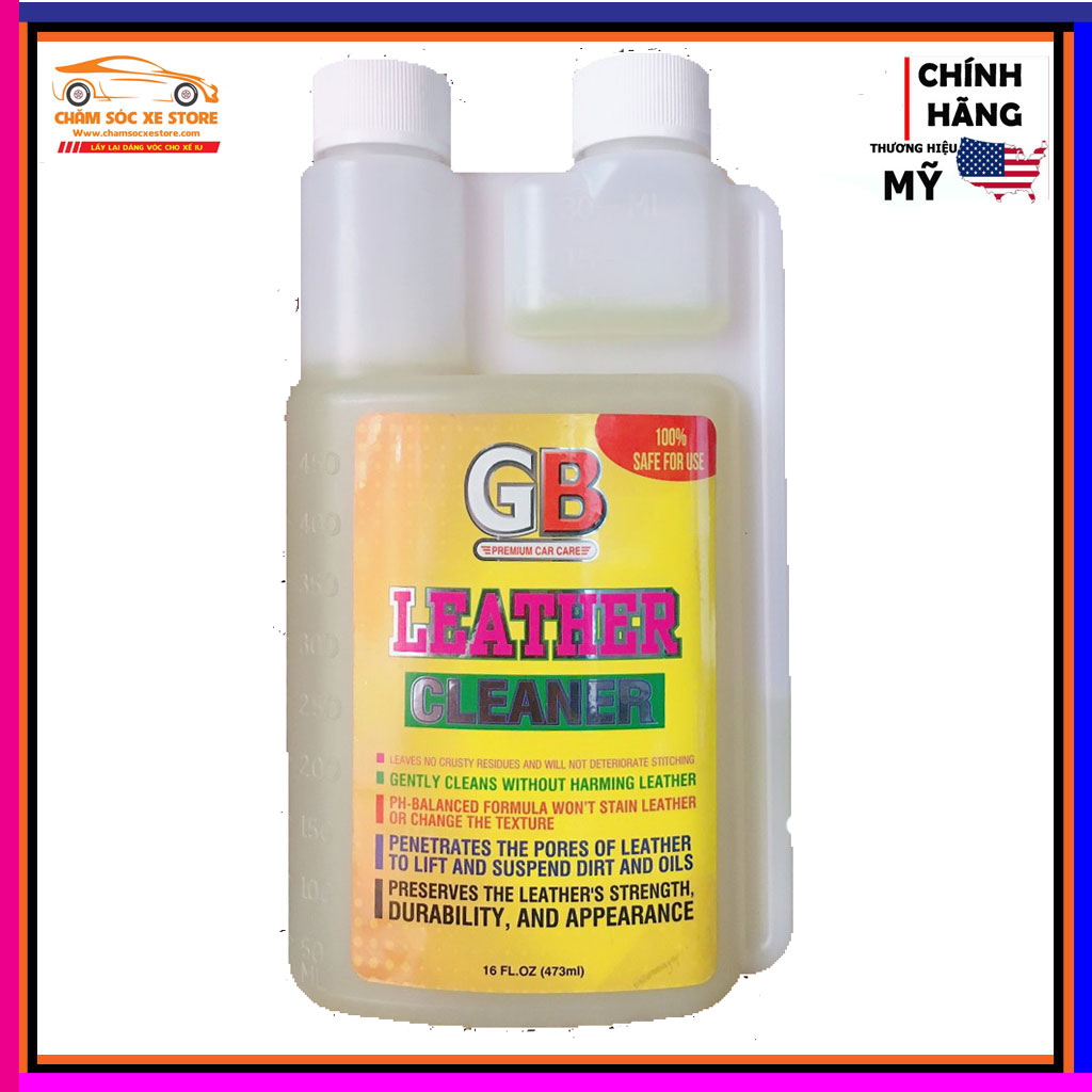 [HCM]Dung dịch vệ sinh da nội thất ô tô GB Leather Cleaner 473ml chamsocxestore