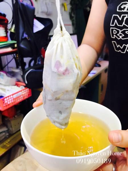 Túi lọc trà vải bộ 5 chiếc, túi làm từ vải cotton 100% an toàn ở nhiệt độ cao