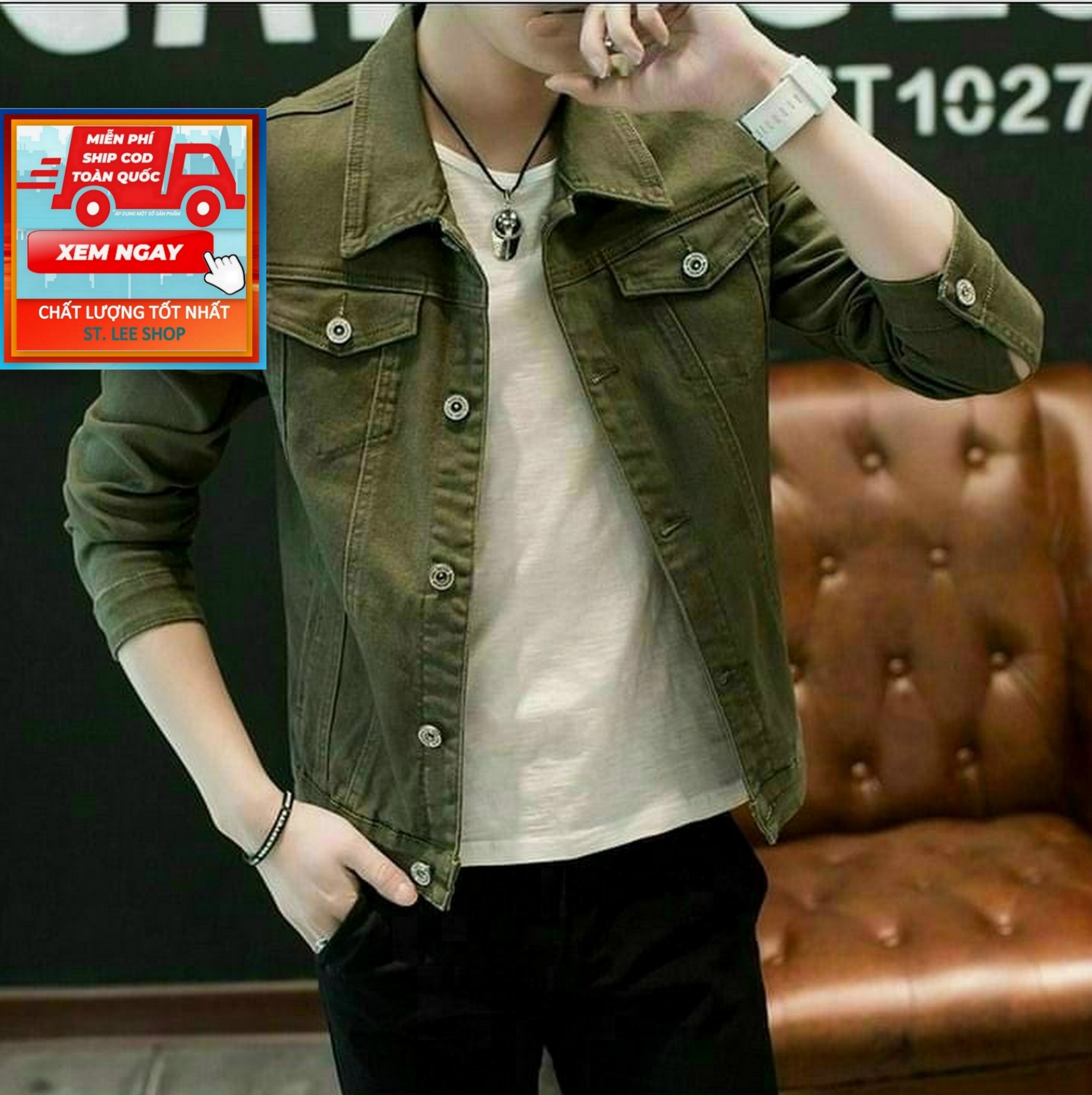 áo khoác jean nam cao cấp hàng hiệu ST.LEE SHOP STVT002 siêu hot bao đẹp thiết kế đơn giản hình thật 100% trẻ trung cá tính thời trang ST.LEE SHOP TNA0089