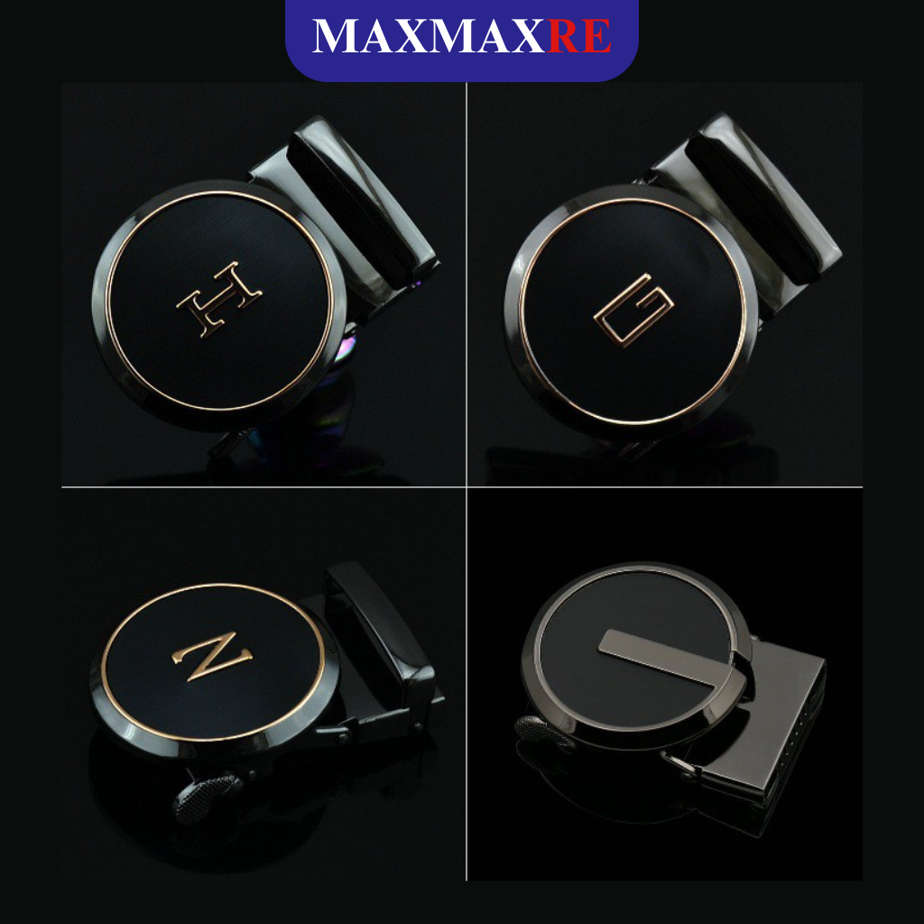 Thắt lưng nam dây lưng nam khóa tự động mặt tròn đúc nguyên khối khâu viền chắc chắn