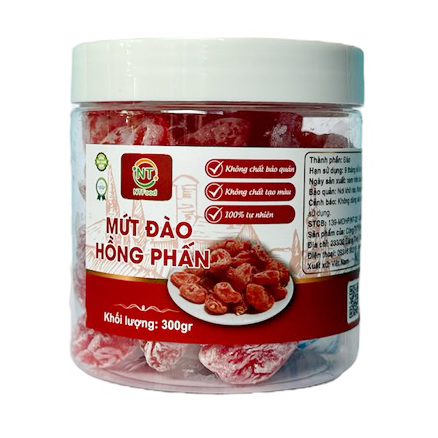 Mứt đào hồng phấn ntfood hũ 300gr - nhất tín food
