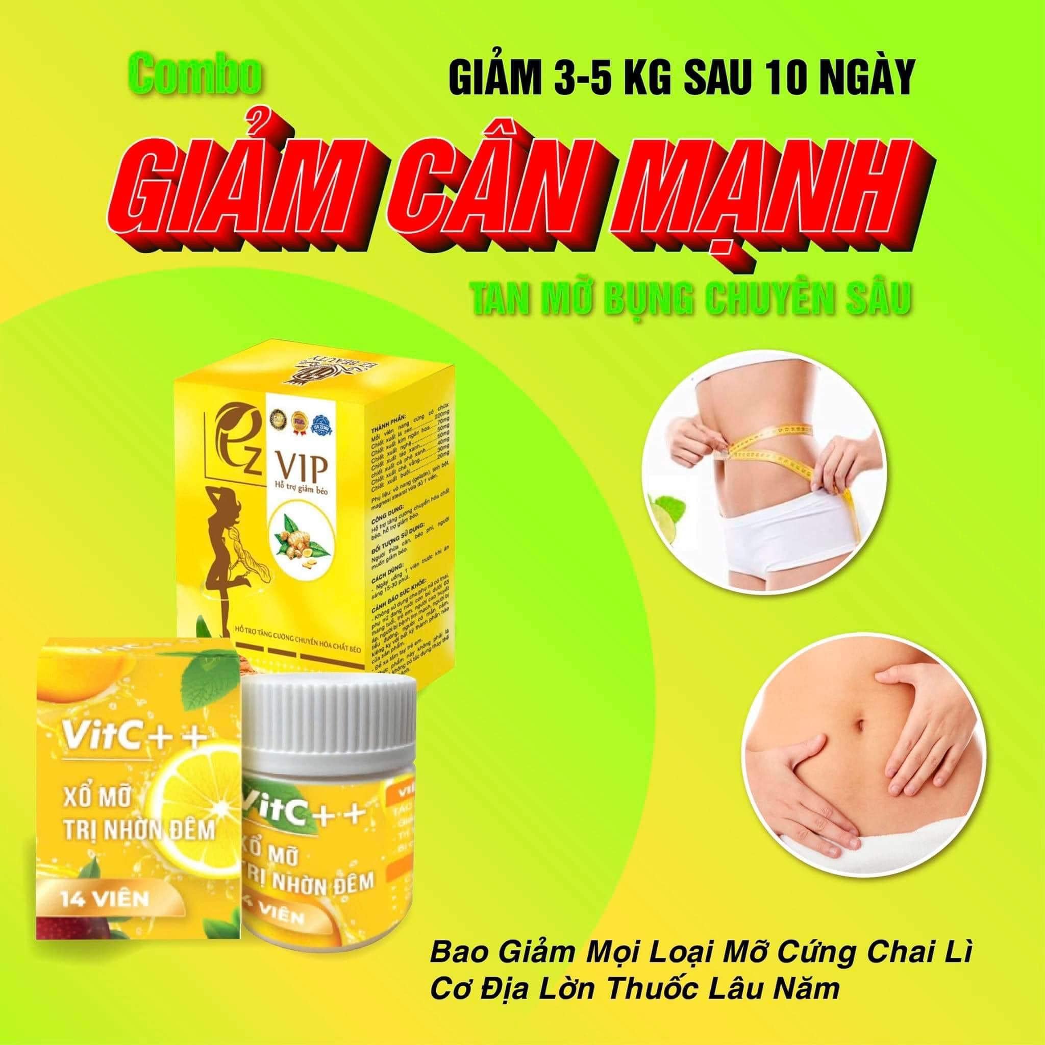 Giảm cân vip ez giảm cân an toàn - hiệu quả dùng cho cơ địa khó xuống