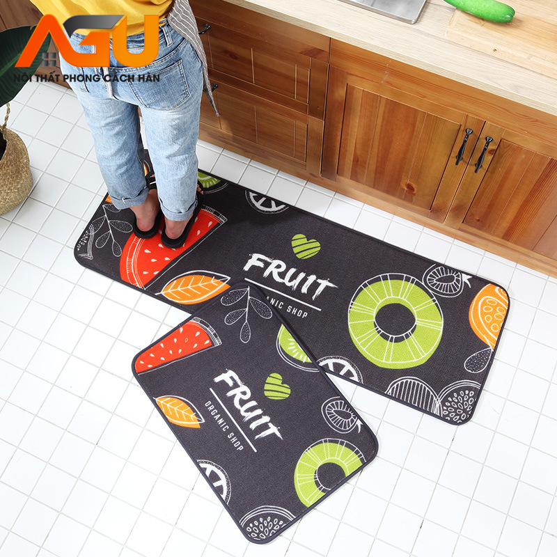 Combo thảm bếp - thảm trang trí agu cao cấp sang trọng phong cách hàn quốc