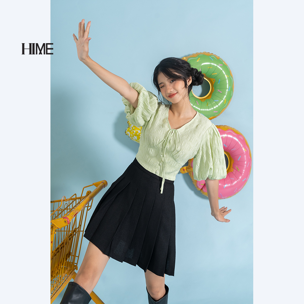 Áo croptop hime thiết kế tay bồng h061