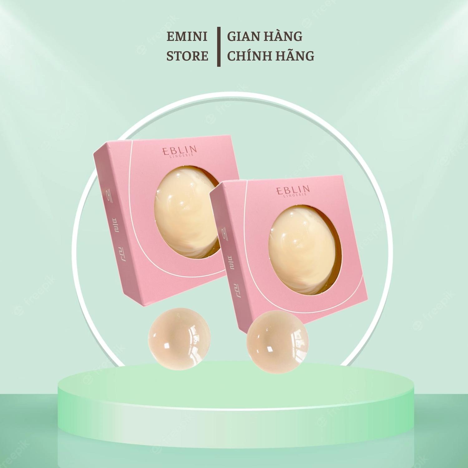 Dán ti bằng nhiệt tự thân Eblin Hộp 3 Cặp Dán Ngực Silicon Hàn Quốc Không Keo Siêu Mỏng Ôm Khít Không Thâm Da