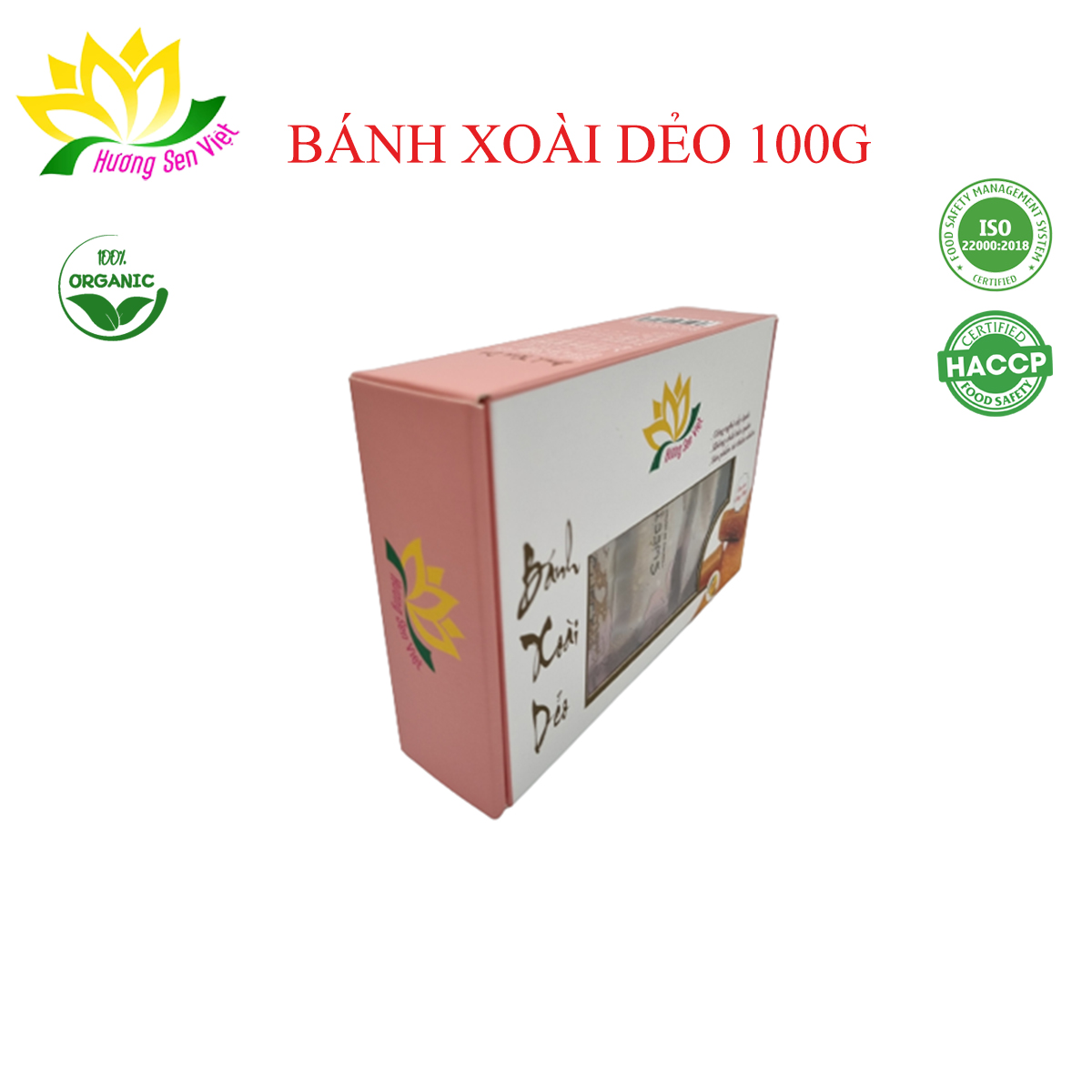 Bánh xoài dẻo hộp 100g - cty hương sen việt