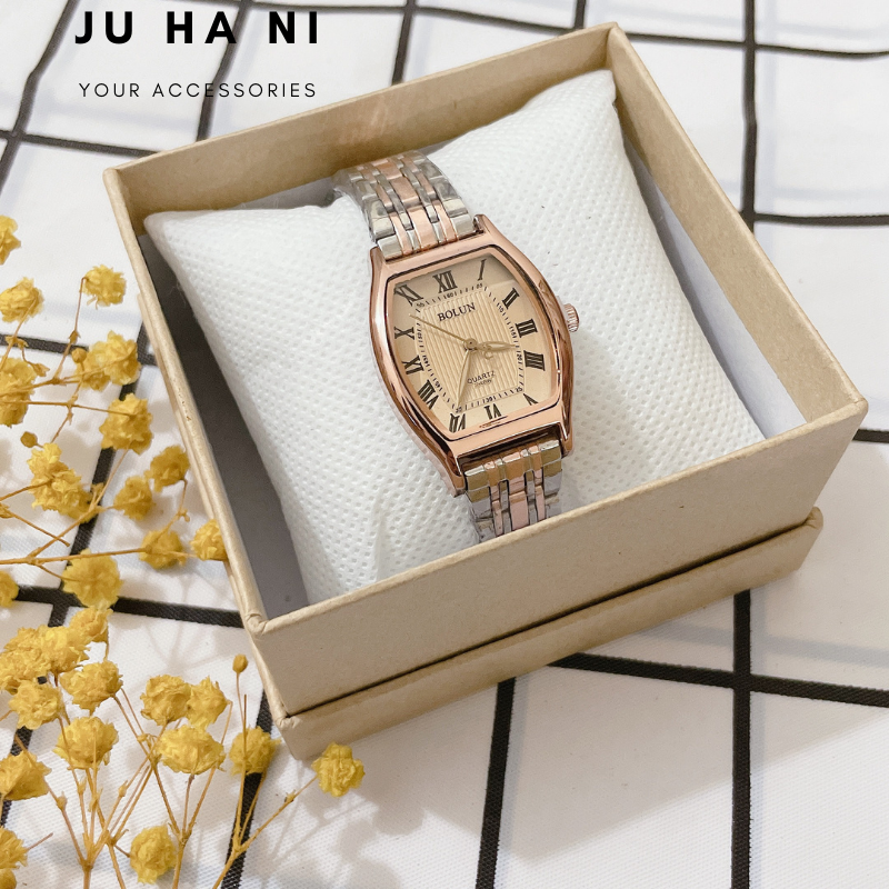 [Giảm 10% OFF] TẶNG KÈM DÂY DA,  Đồng hồ nữ thương hiệu BOLUN dây kim loại cao cấp - DHV09