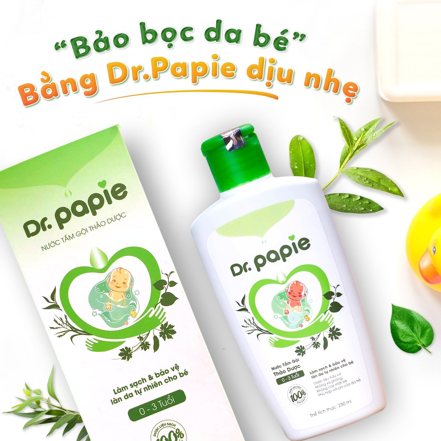 [CHÍNH HÃNG - HCM, DATE 2024] Sữa Tắm Gội Thảo Dược- Nước Tắm Thảo Dược Dr.Papie
