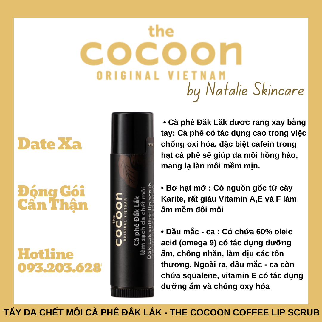[HCM]Son Tẩy Tế Bào Chết Môi The Cocoon Cà Phê Lip Scrub 5g