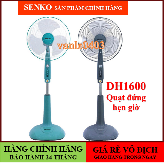 Quạt đứng senko dh1600 hẹn giờ tắt chính hãng được chọn màu