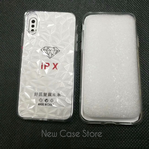 Ốp Lưng iPhone trong suốt nhựa dẻo vân kim cương cho iPhone XR / X max / XS max