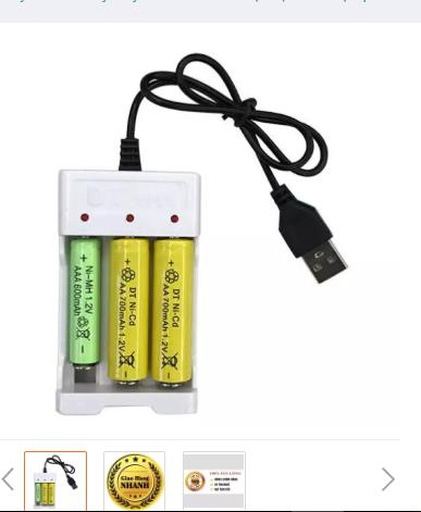 Bộ sạc ba pin đa năng dùng cho các loại pin li-ion 18650 16340 14500 250MAH - TINTINSHOP
