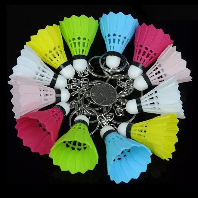 (Giá huỷ diệt) Móc khóa Quả Cầu Lông Nhựa nhiều màu Kute, chất liệu Nhựa cứng cáp