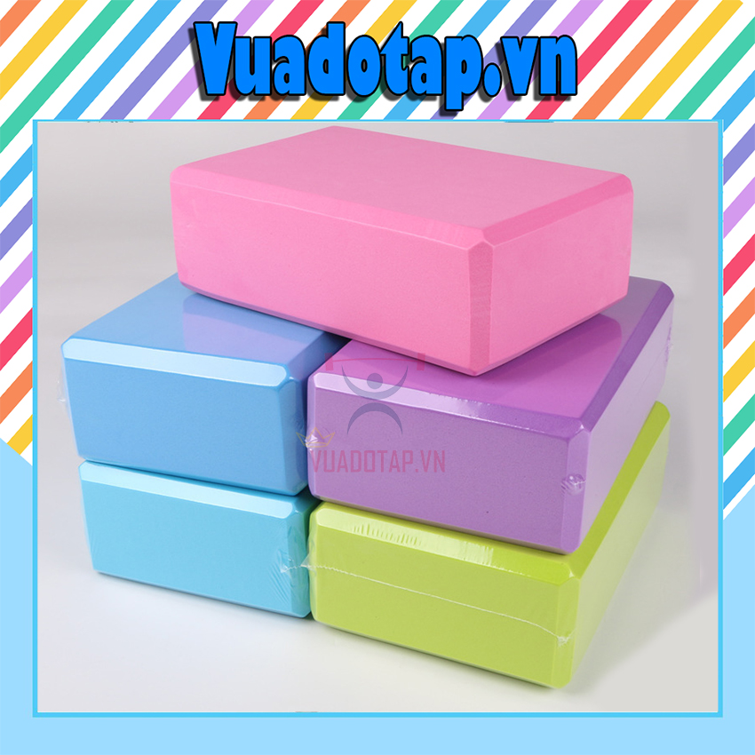 Gạch tập yoga, gối tập yoga xốp cao cấp eva loại 1 nặng 200g cứng gấp 3 lần loại gạch tập thông thường