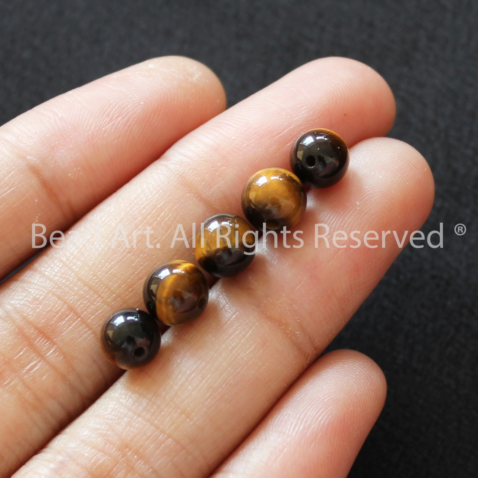   1 Hạt  3 Hạt  6MM Đá Mắt Hổ Vàng Nâu Brown Tiger Eye Tự Nhiên Loại B Đá Phối Vòng Tay Phong Thuỷ Chuỗi Hạt Mệnh Thổ Kim 