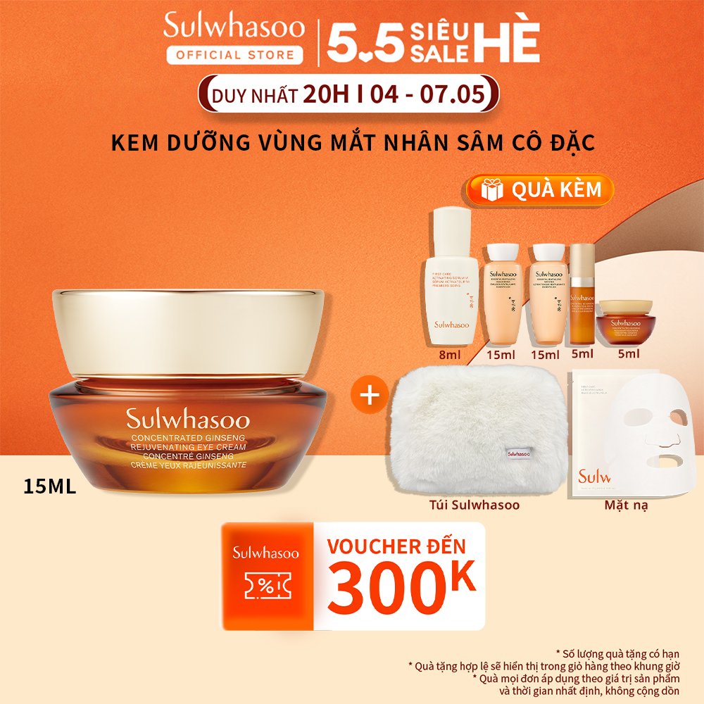 Kem Mắt Từ Nhân Sâm Dưỡng Da Ngăn Ngừa Lão Hóa Sulwhasoo Concentrated Ginseng Rejuvenating Eye Cream 15ml