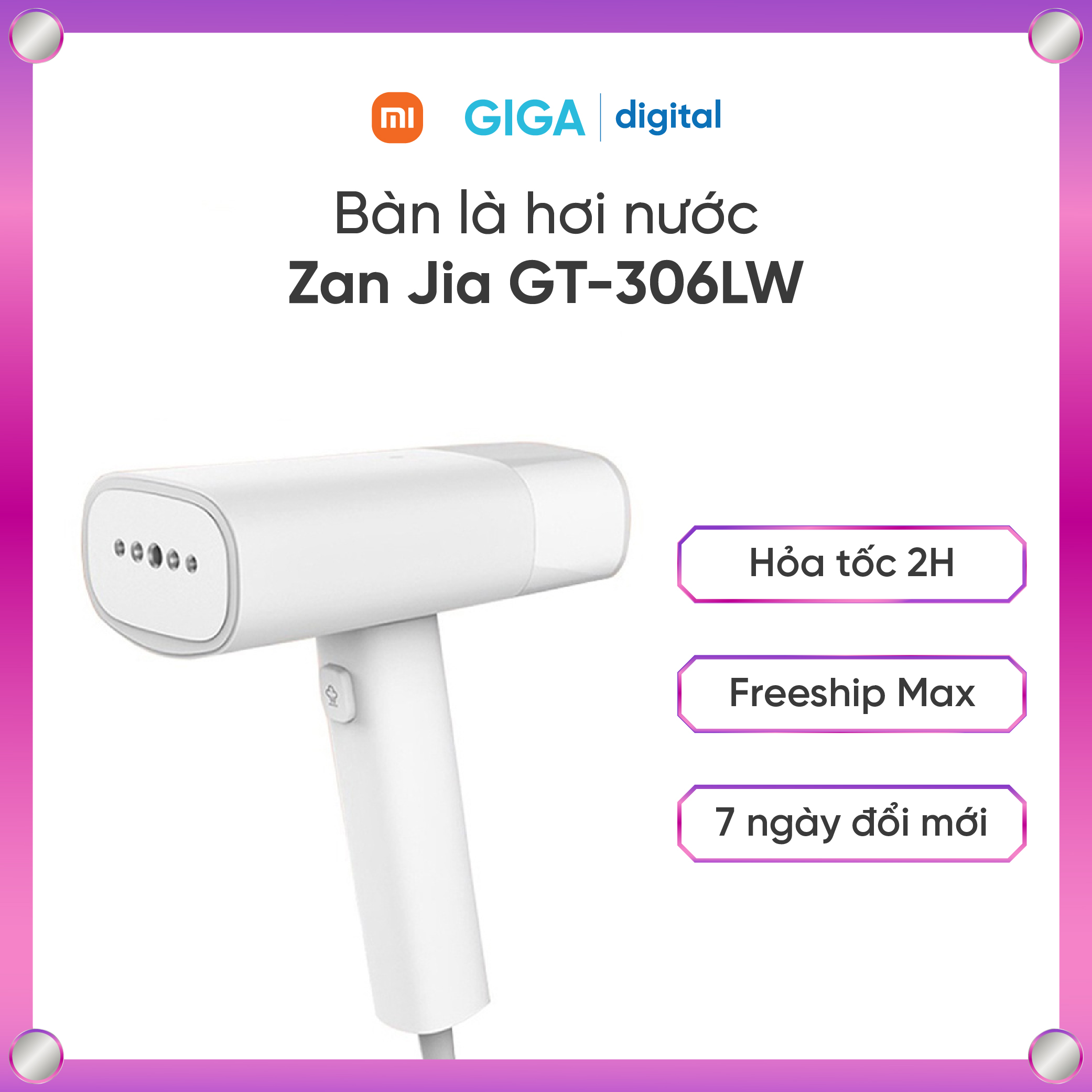 [ Hỏa tốc HN - HCM ]   Bàn là hơi nước cầm tay Xiaomi Zan Jia GT-306LW - Bàn ủi hơi nước Zanjia tự ngắt khi quá nhiệt