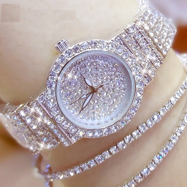 ĐỒNG HỒ NỮ BS (BẠC) MẶT VÀ DÂY ĐÍNH ĐÁ SANG TRỌNG QUÝ PHÁI