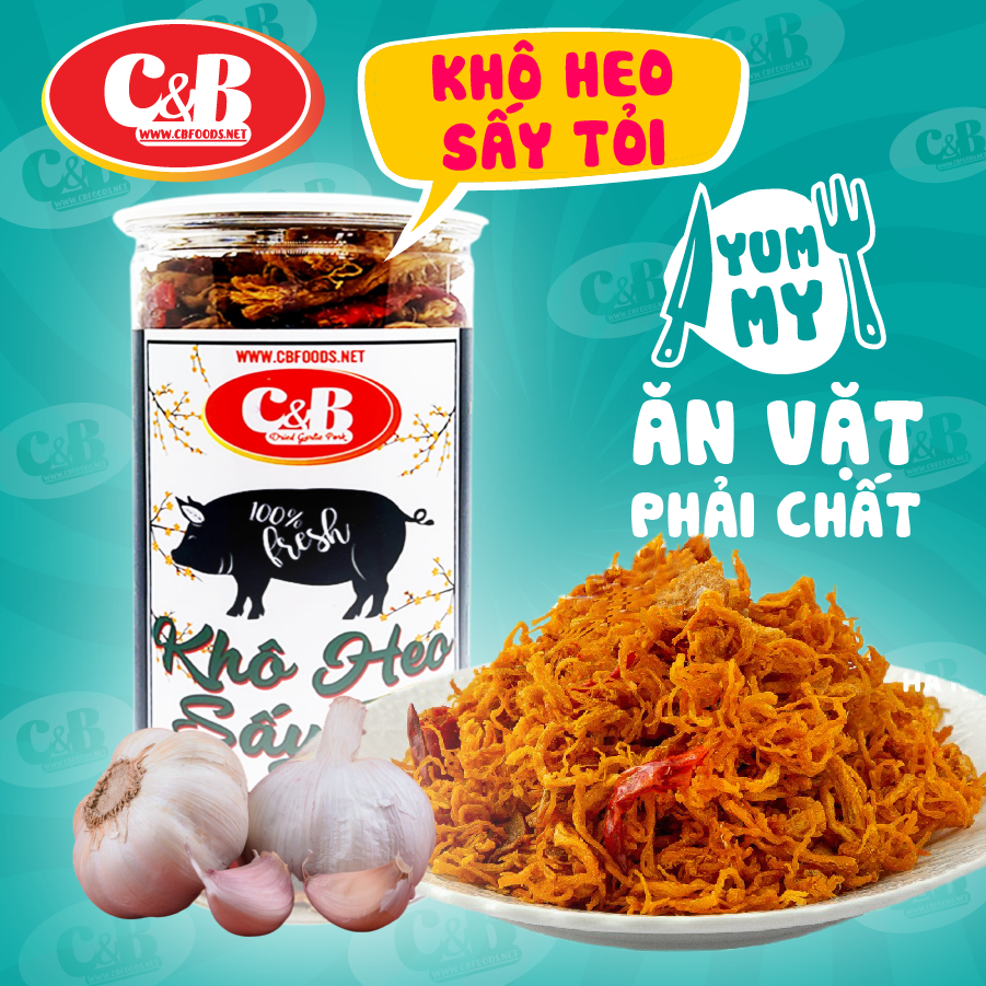 Khô Heo Sấy Tỏi C&B - Hộp 300G