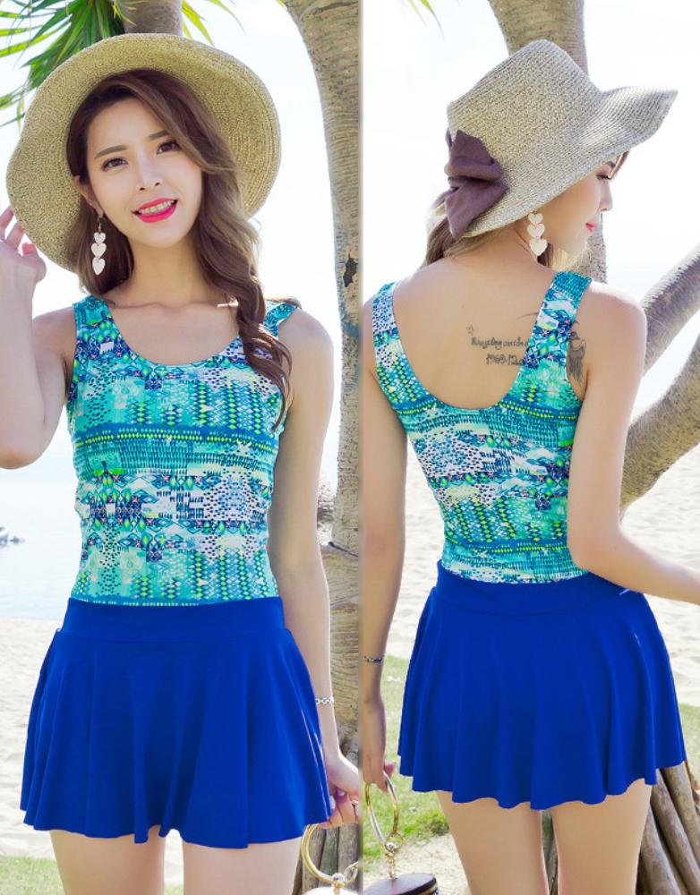 Đồ Bơi Một Mảnh Sắc Màu Dạng Váy Xòe HLAT131 Hoa Lan
