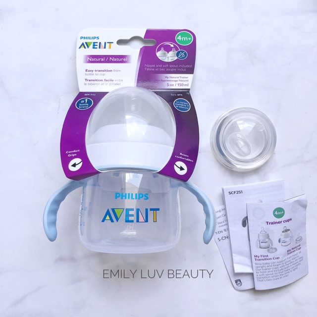 Bình tập uống 2-in-1 avent cho bé 4m+ 150ml