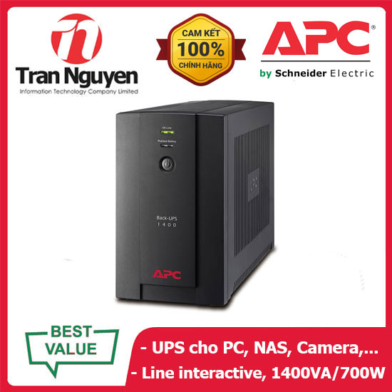 Bộ lưu điện: back-ups 1400va, 230v, avr, universal and iec sockets - bx1400u-ms