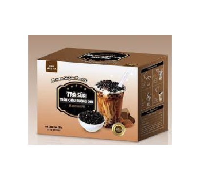TRÀ SỮA TRÂN CHÂU ĐƯỜNG ĐEN HỘP 400GR - pha được 8 cốc trà