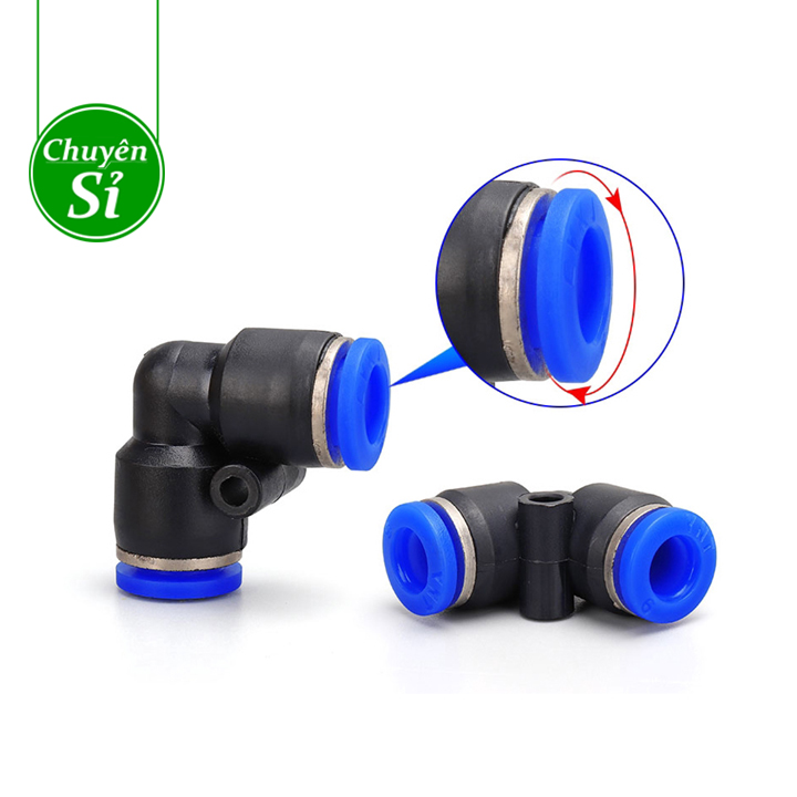 Co nối nhanh ống pe/ldpe 8mm - nối góc ống tưới