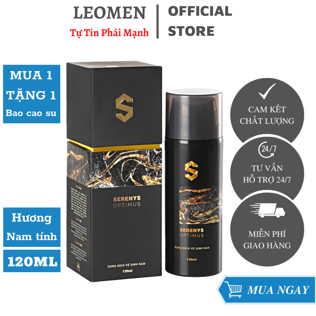[Free Ship + Quà] Dung Dịch Vệ Sinh Nam SERENYS OPTIMUS Chính Hãng Chuẩn Nam Tính, Khử Mùi,Khôi Phục Độ Ẩm Cho Da 120ml,Tặng Bao Cao Su 10k