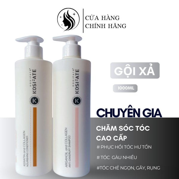 Dầu gội cặp great86 dầu gội xả dưỡng sinh Kosifate Keratin dầu gội collagen hỗ trợ mọc tóc giảm gãy rụng xơ rối 1000ml
