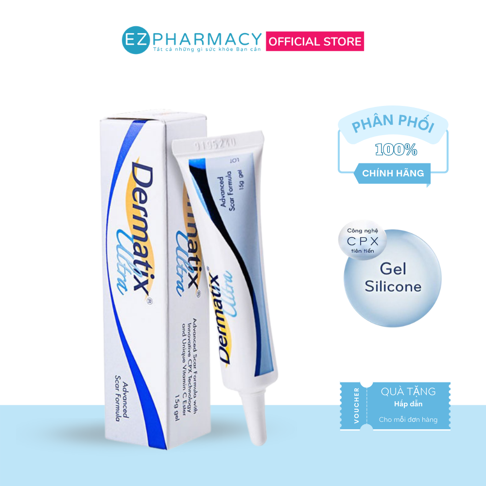 Gel làm mờ sẹo thâm dermatix ultra tan biến sẹo lồi, cải thiện da | 15g | - ezpharmacy