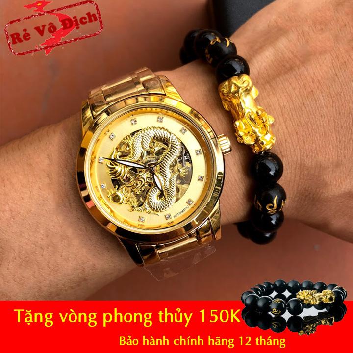 [SIÊU KHUYẾN MẠI] Tặng vòng phong thủy 150.000đ khi mua Đồng hồ CƠ mặt rồng cao cấp