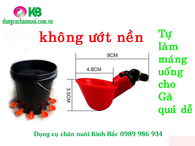 Máng uống tự động cho gà vịt dễ lắp đặt