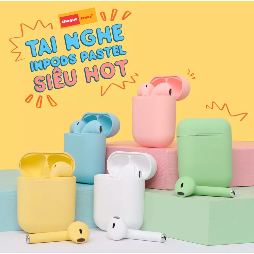 ( Được Chọn Màu ) Tai nghe Bluetooth inpods12 Bản Pro Nâng Cấp Chip 5.0 Bluetooth, Tai Nghe Bluetooth Không Dây I12s hay hơn i7s, i9s, i11s , Tai Nghe Bluetooth Nhét Tai, Tai nghe bluetooth pin trâu