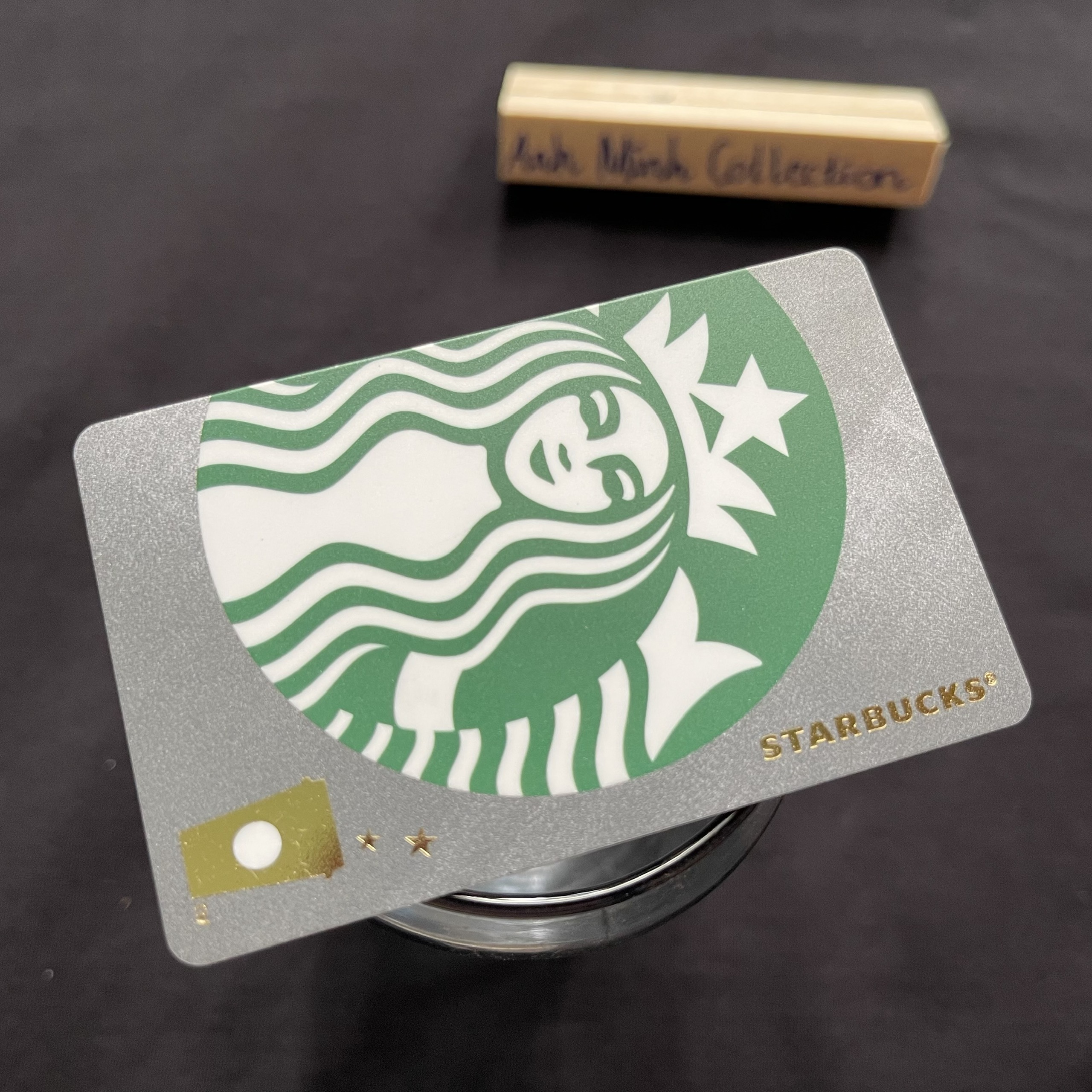 Thẻ starbucks sưu tầm - starbucks cards - logo nền xám