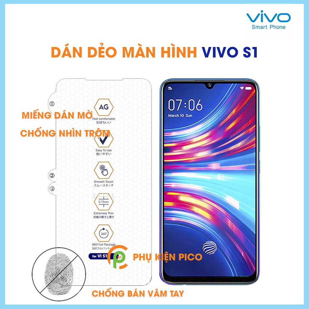 Dán màn hình Vivo S1 chống nhìn trộm - Dán PPF màn hình Vivo S1 full viền vân mờ chống bám vân tay