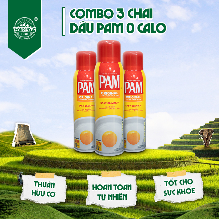 Combo 3 Dầu Pam 0 Calo Tây Nguyên Food - Việt Nam