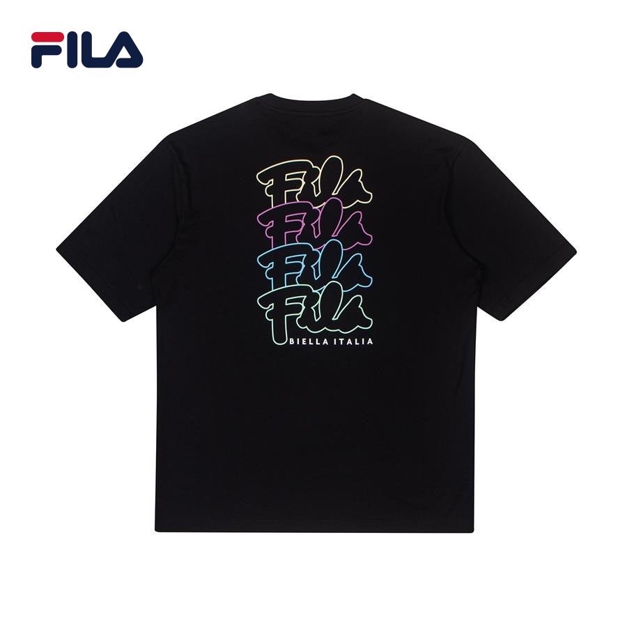 Áo thun tay lỡ ngắn tay fila biella italia, áo thun fila nam nữ unisex- royal t&t