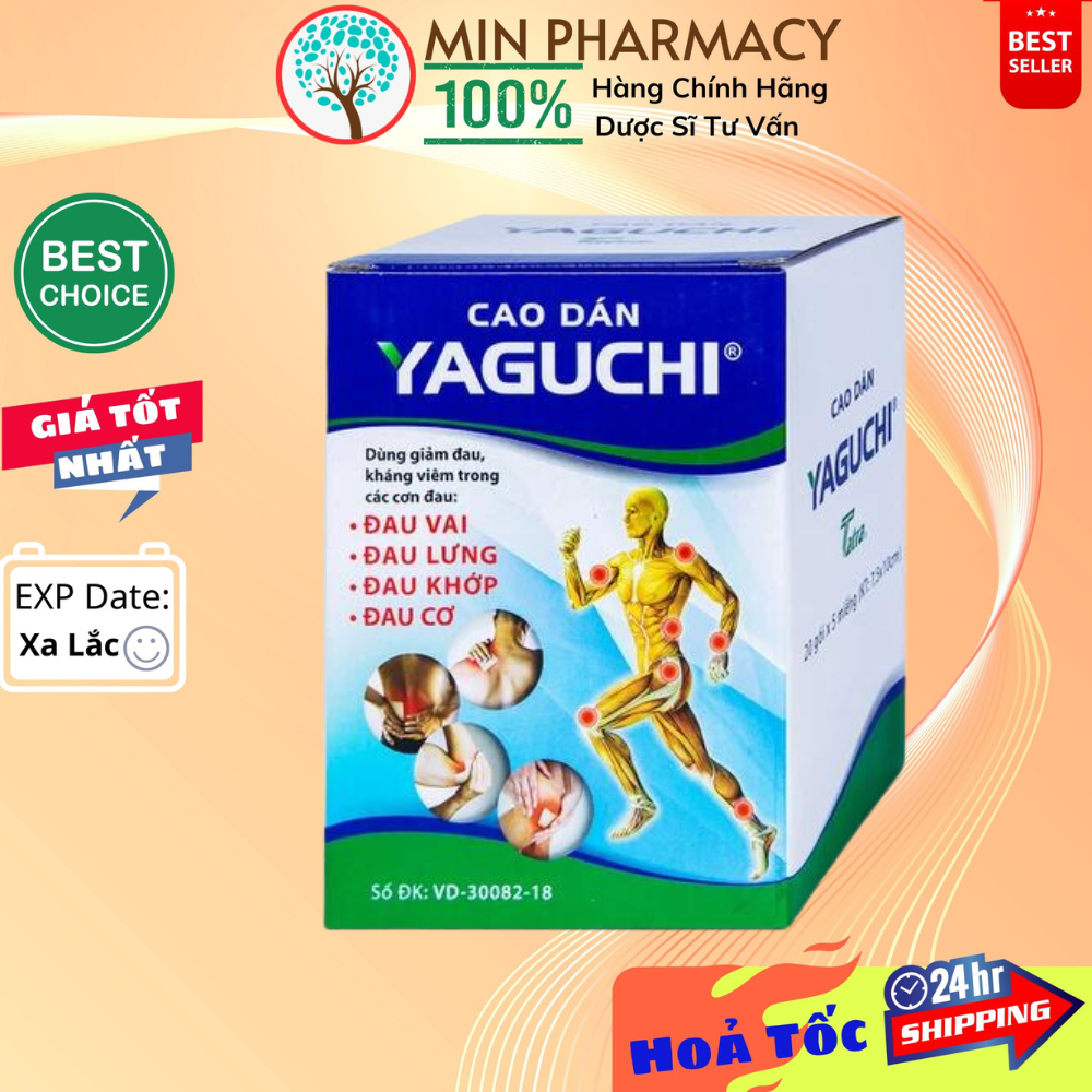 HỘP 20 GÓI Cao Dán Yaguchi Tatra Giảm Đau, Giảm sưng  7.5 X 10cm - Minpharmacy