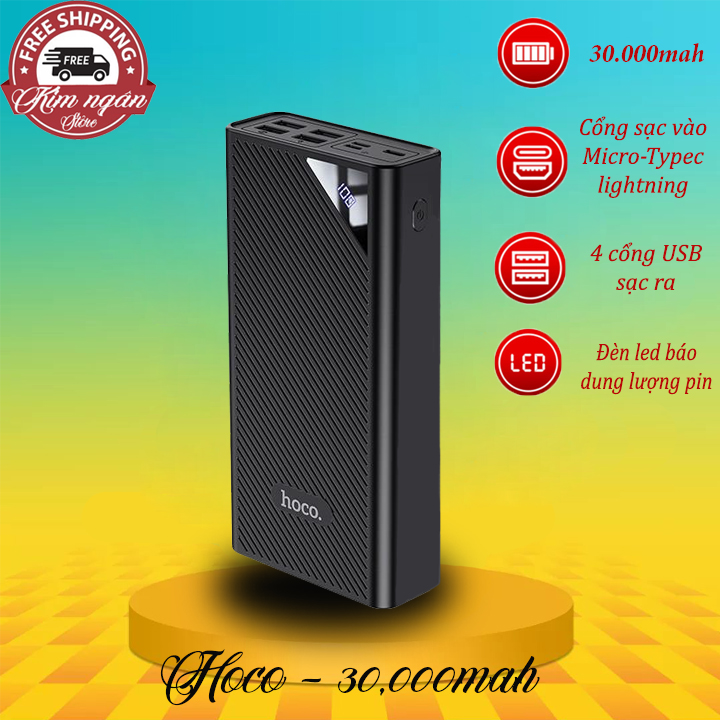 Sạc dự phòng hoco db04 - dung lượng 30.000 mah