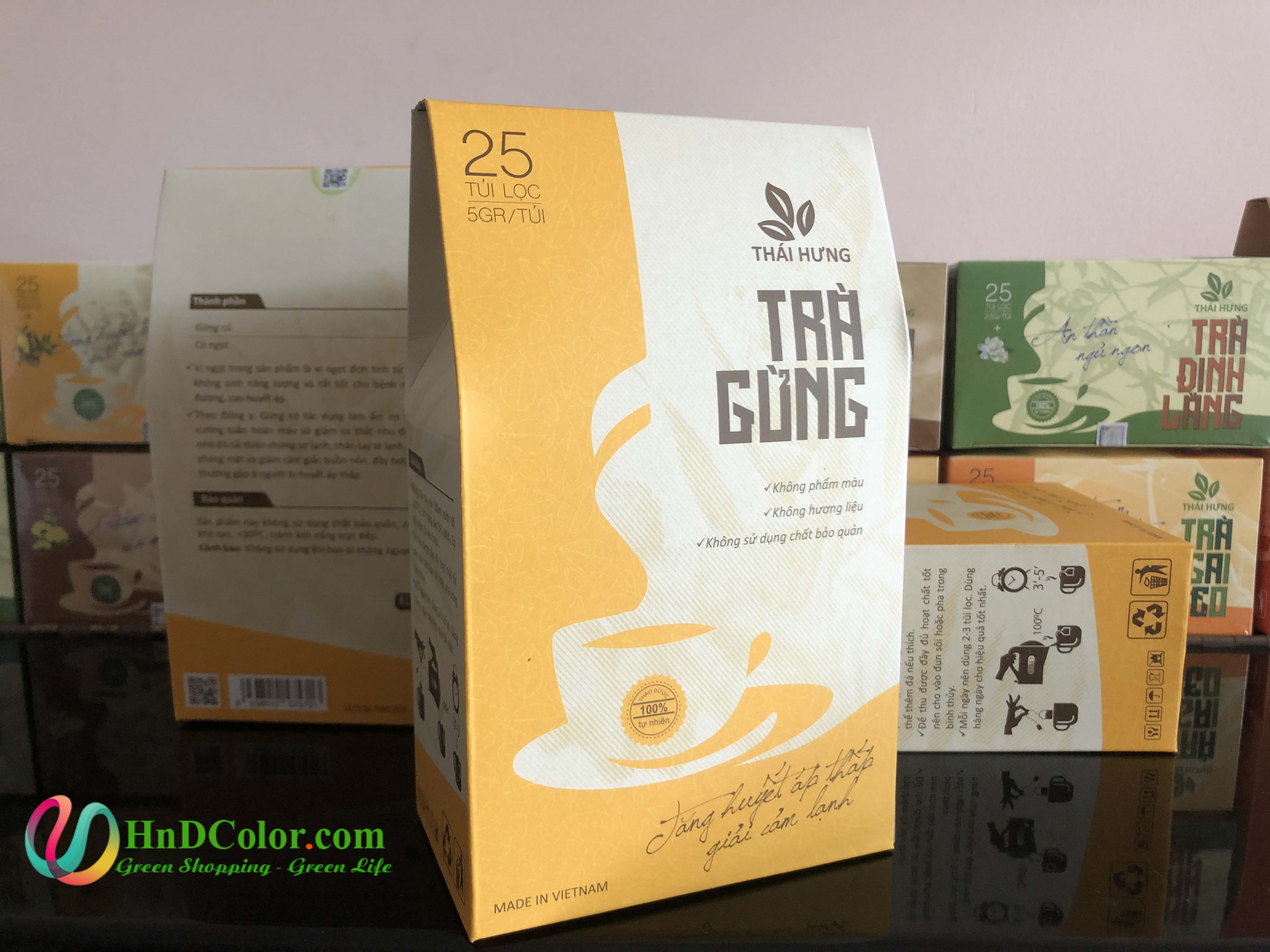 [HCM][CHÍNH HÃNG] TRÀ GỪNG THÁI HƯNG (trà thảo mộc túi lọc - 100% tự nhiên - không chất bảo quản - dạng túi) - làm ấm cơ thể tăng cường tuần hoàn máu