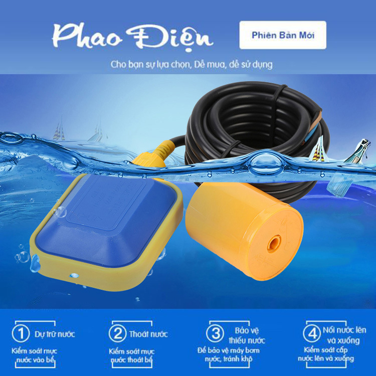 (BH 1 năm) Phao điện chống tràn - phao điện - chống cạn thông minh - econew