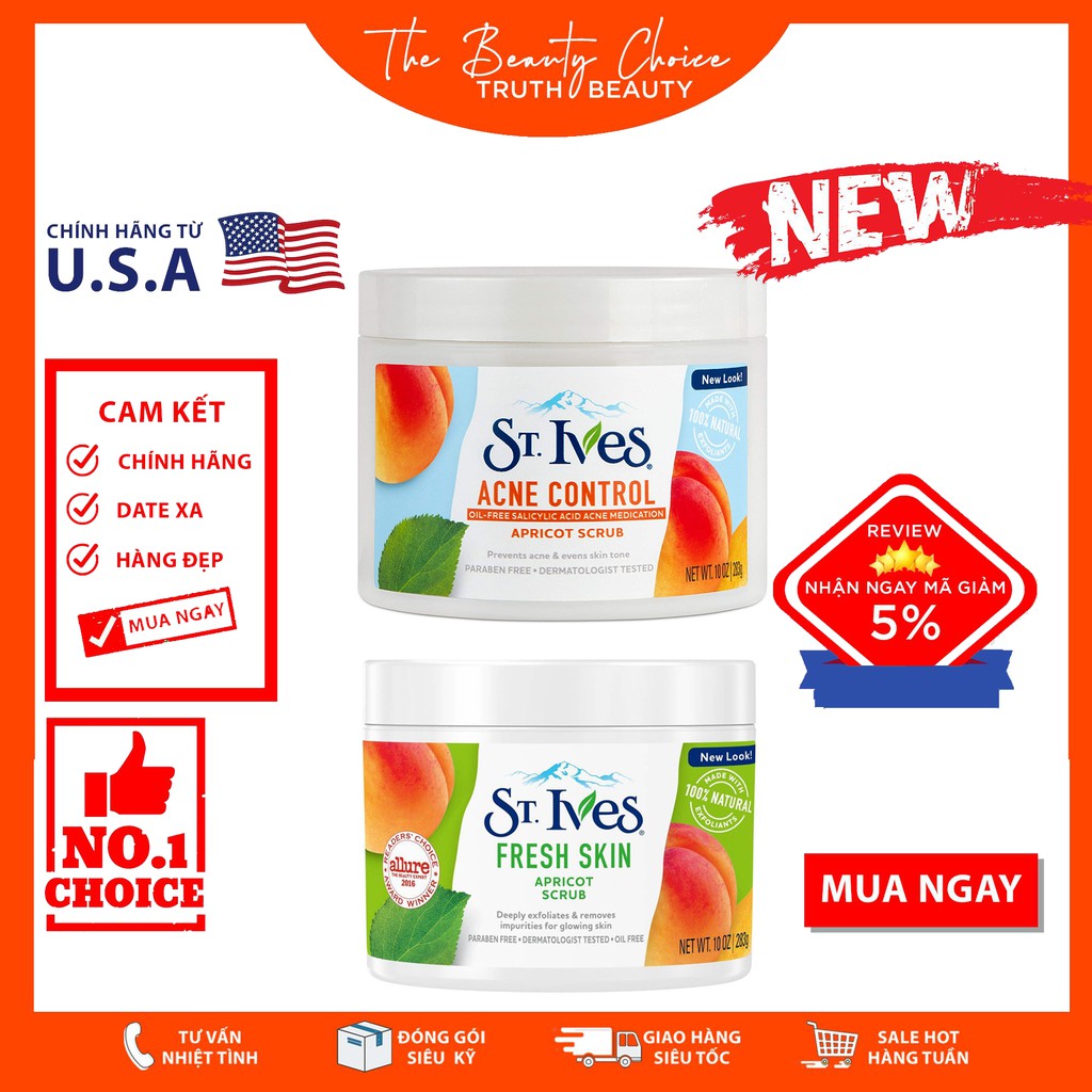 Tẩy tế bào chết St.Ives Apricot Scrub (283g) chất lượng sản phẩm đảm bảo và cam kết hàng đúng như mô tả
