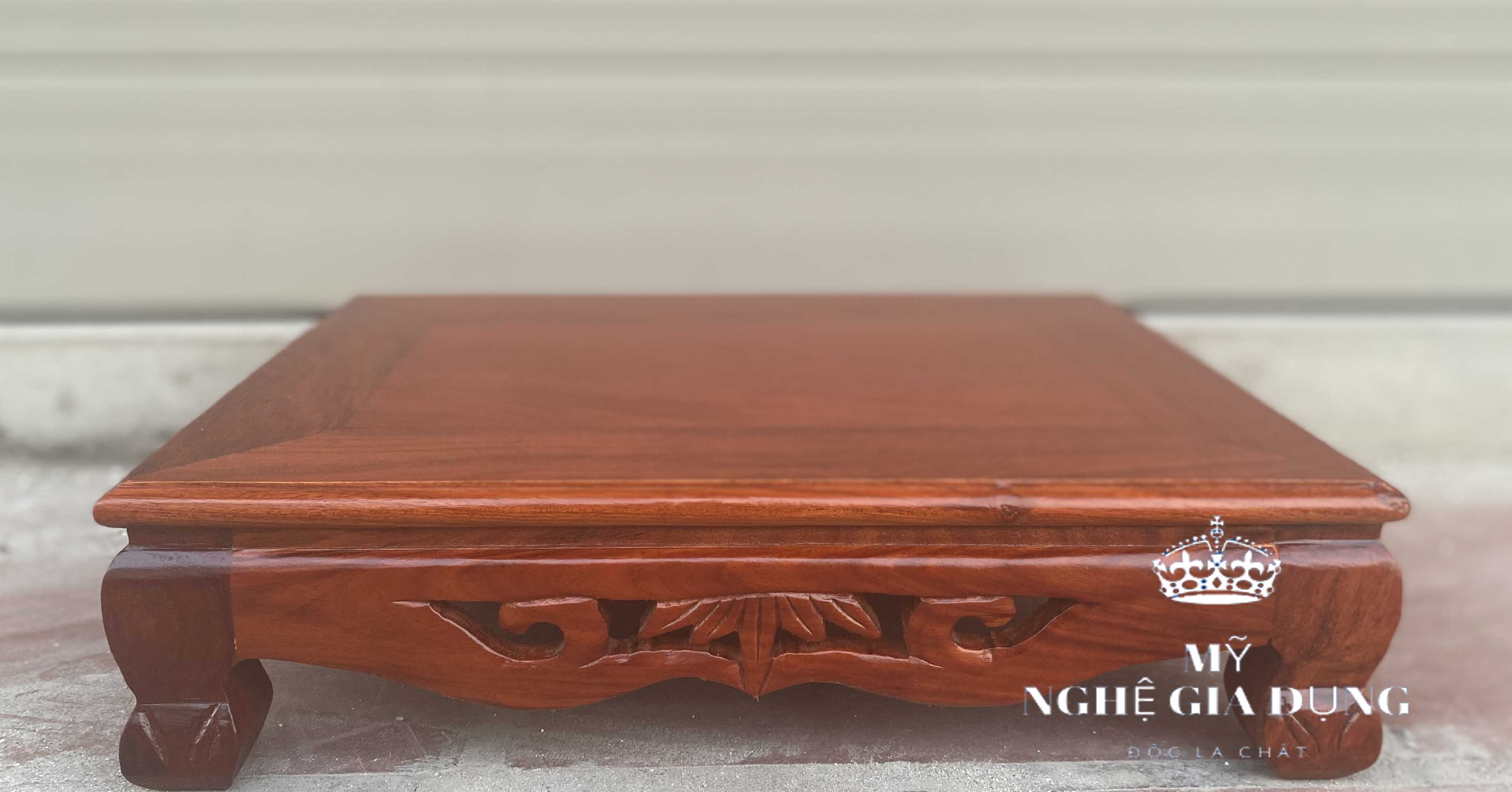 Bàn osin đục trúc, kê đồ thờ cúng gỗ hương cao 10cm