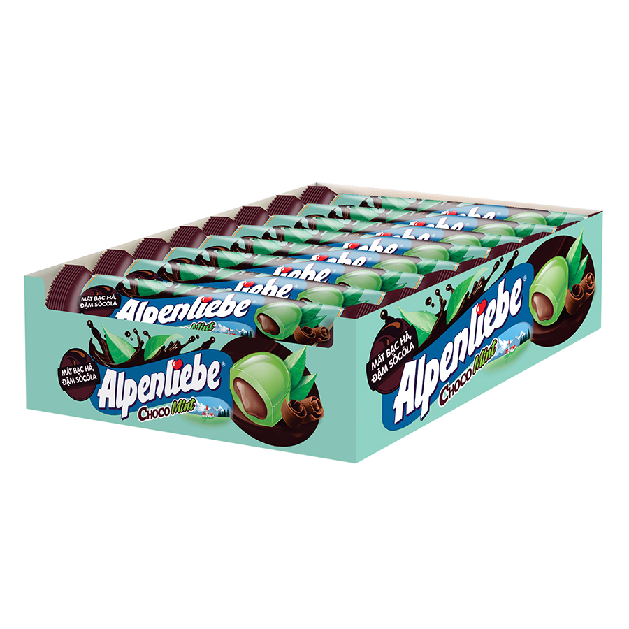 Combo 8 thỏi kẹo Alpenliebe Hương Bạc hà nhân Socola thỏi