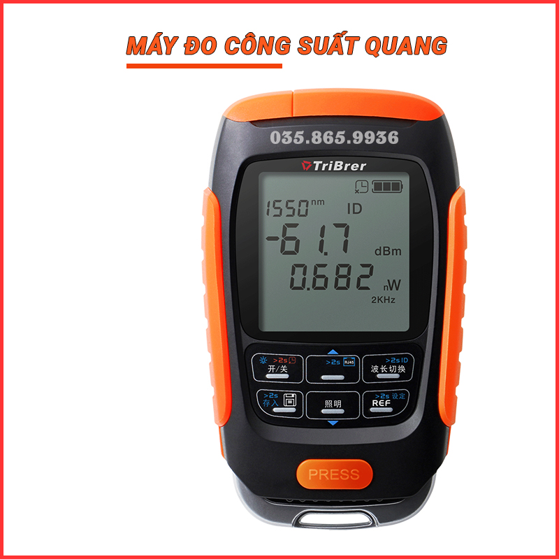 Máy đo công suất quang kèm soi VFl 15km - Test RJ45 | Máy đo mini nhỏ gọn - Hàng chính hãng Tribrer