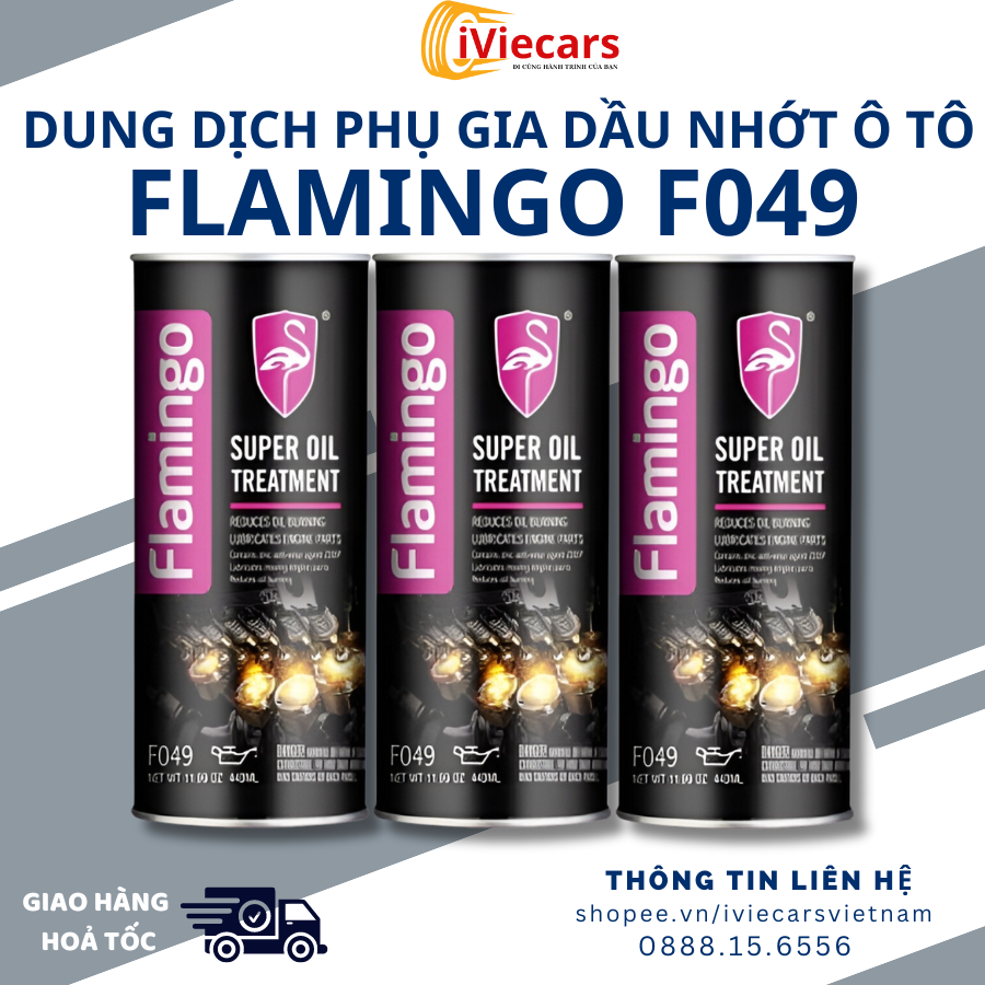Dung dịch phụ gia dầu nhớt ô tô Flamingo F049 Super Oil Treatment dung tích 443ml