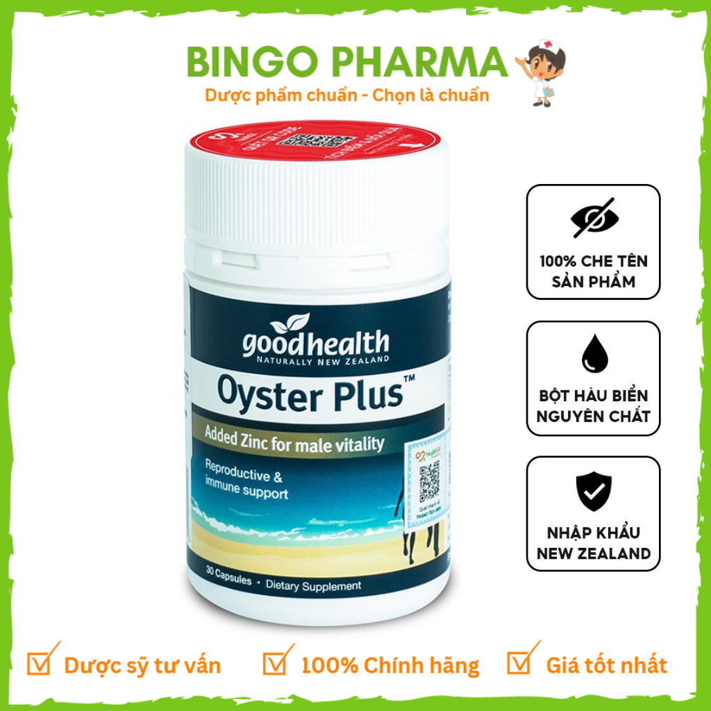 Viên uống tinh chất hàu New Zealand Good Health Oyster Plus tăng cường sinh lực và Testosteron nam giới